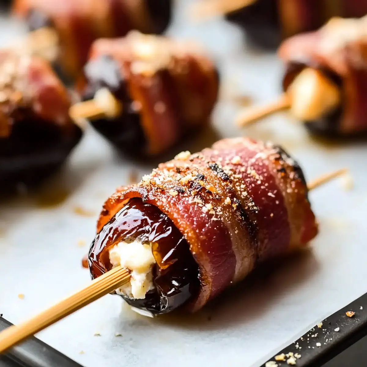 Bacon Wrapped Dates with Goat Cheese