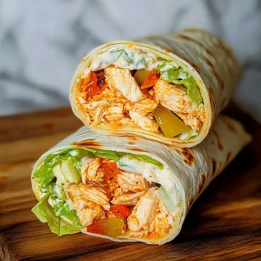 Healthy Buffalo Chicken Caesar Wraps