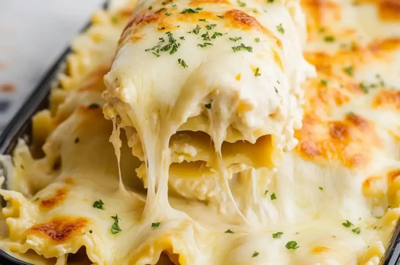 Chicken Alfredo Lasagna Roll Ups