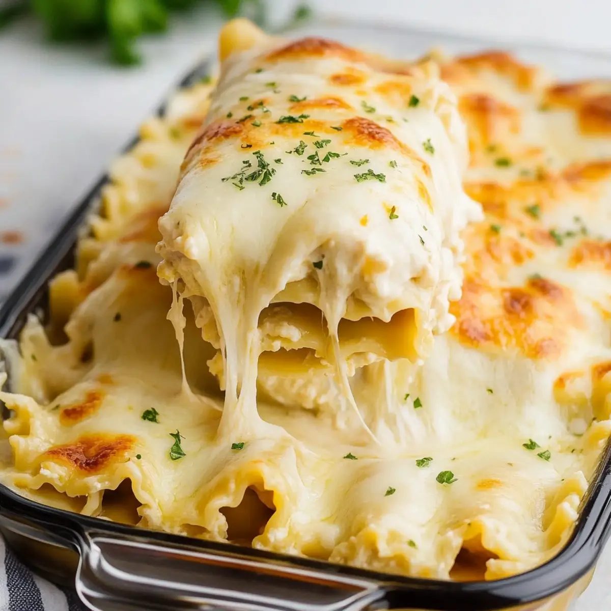 Chicken Alfredo Lasagna Roll Ups